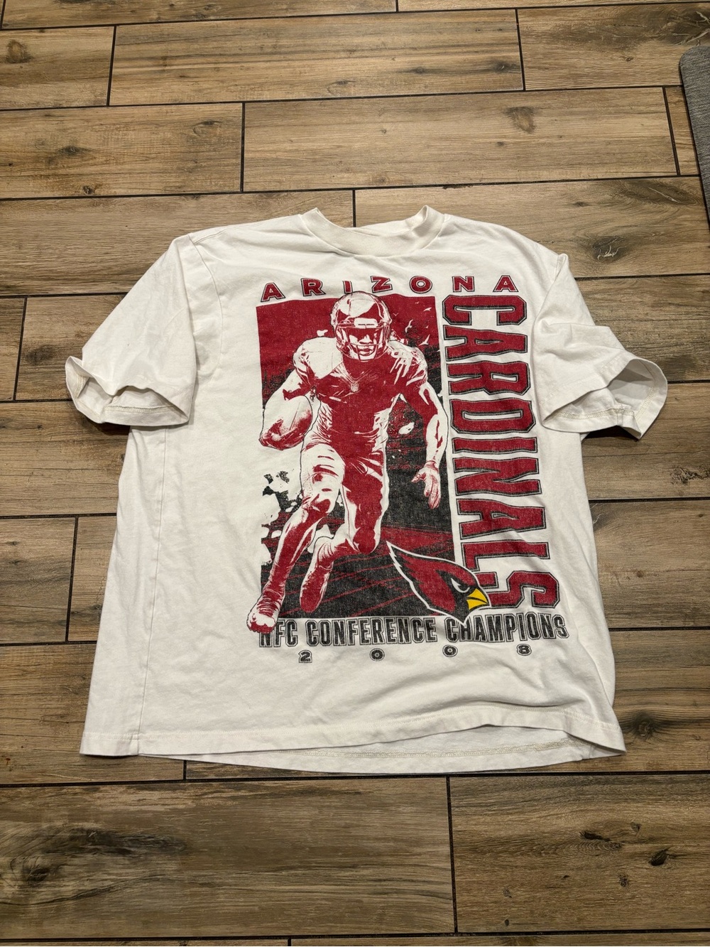 Abercrombie & Fitch Mens Large White Arizona Cardinals 2008 NFC Champions Tee